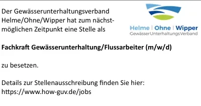 Stellenausschreibung Flussarbeiter